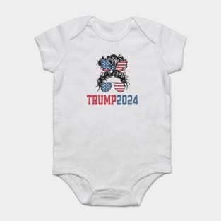 Vintage Trump 2024 Messy Hair Bun Baby Bodysuit